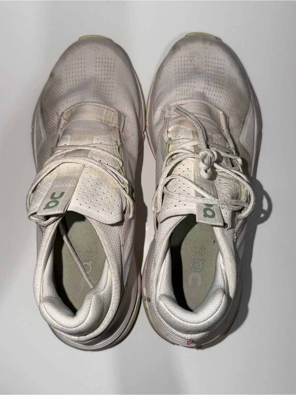 On Running Cloudnova Men's Sneakers in White with Light Green Accents - Picture 10 of 11